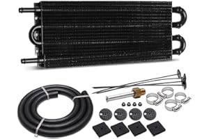 Piodelo 5/16" Transmission Oil Cooler Kit, 4 Pass Tube and Fin Cooler Kit Universal 405 Aluminium Black