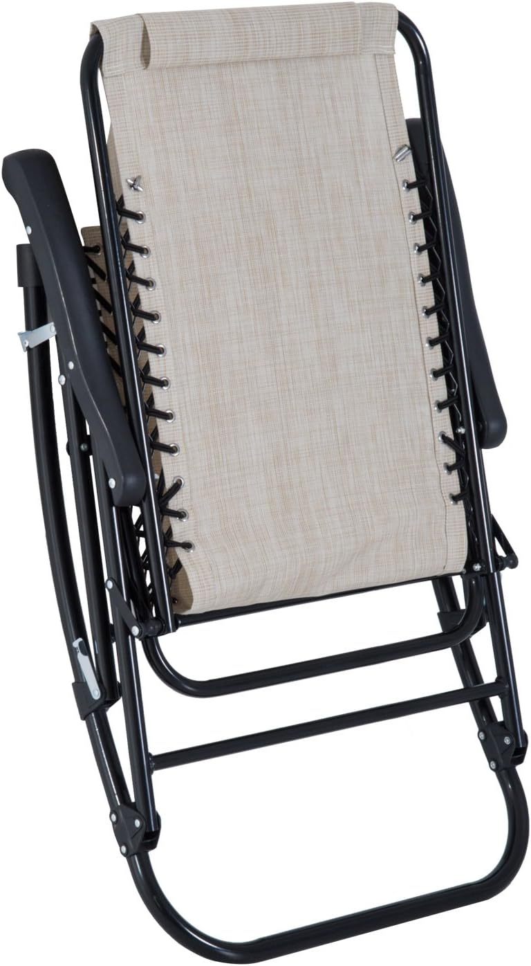 Outsunny Mesh Outdoor Patio Folding Rocking Chair Set - Cream White : Garden & Outdoor