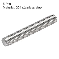uxcell 5Pcs M10 x 60mm Fully Threaded Rod 304