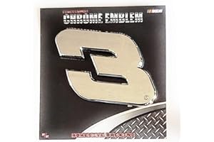 RACING REFLECTIONS Dale Earnhardt Sr Senior #3 Premium Raised Silver Chrome Color Auto Emblem Decal Nascar Racing