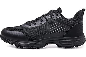 ZVC Golf Shoes Men with Spikes Mesh Breathable Professional Spiked Men Outdoor Golf Walking Sport Training