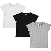 Pink Angel Girls' 3-Pack T-Shirts: Premium Cotton Comfort and Style for School, Play, Camp. Sizes 4 to 16, Tee Shirt 3-Pack