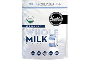 Healthier Comforts Organic Whole Milk Powder | Certified USDA Organic Powdered Milk | Kosher, Gluten Free, Non-GMO | Resealable Packaging, Shelf Stable 7oz