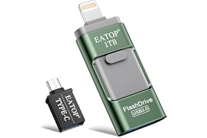 EATOP USB 3.0 Flash Drive 1TB Intended for iPhone iPad, USB Memory Stick External Storage Thumb Drive Photo Stick Compatible with iPhone/iPad/Android and Computer (Dark Green)