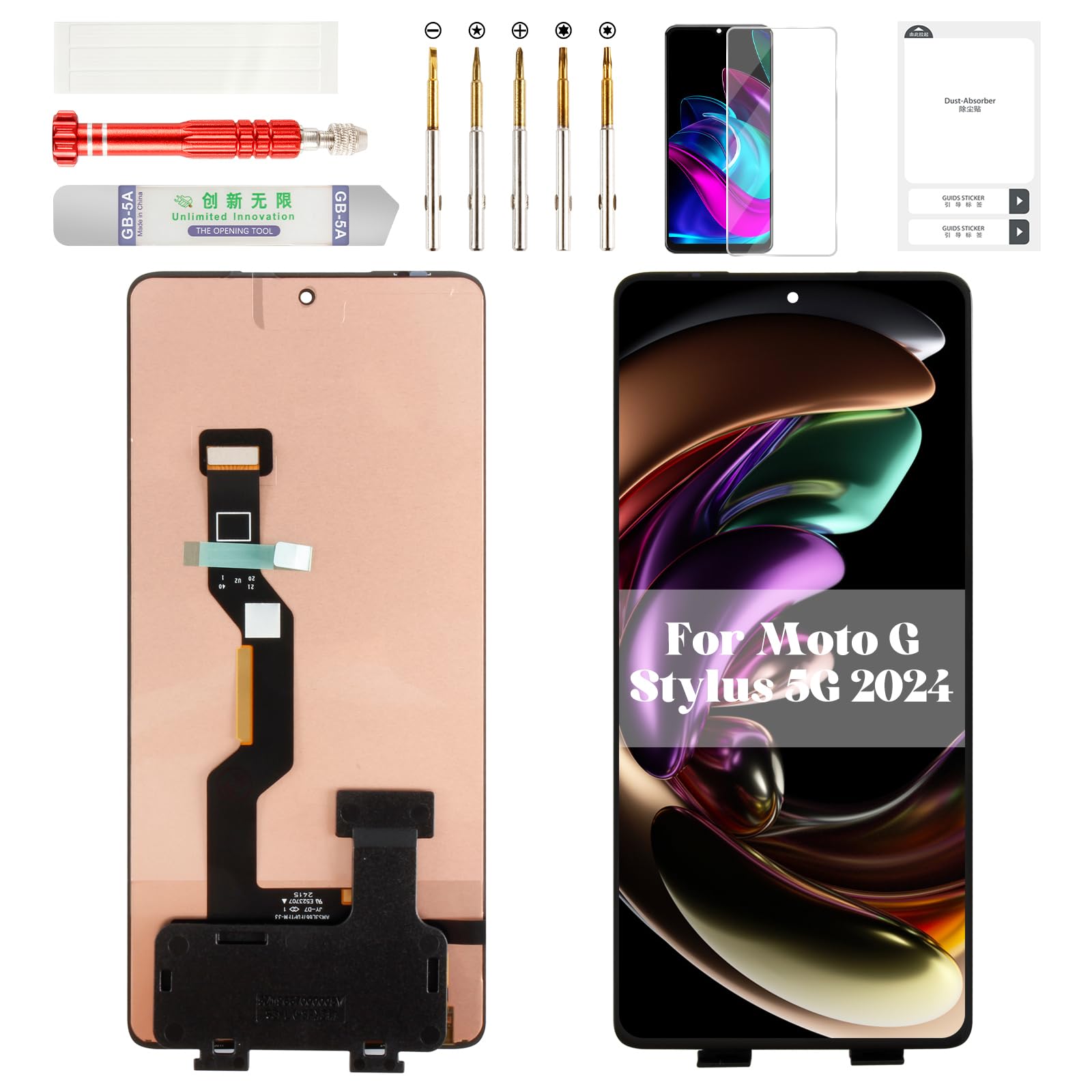 Photo 1 of for Motorola Moto G Stylus 5G 2024 Screen for Moto G Stylus 5G 2024 Display LCD for Moto G Stylus 5G 2024 Digitizer Repair Touch XT2419-2 XT2419-1 XT2419 Black (Without Frame)