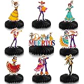 Containlol 9 Pcs Day of The Dead Honeycomb Centerpieces Decorations | Dia De Los Muertos Party Supplies, Colorful Skeleton Sugar Skull Table Decorations, Easy Setup for Halloween Celebrations
