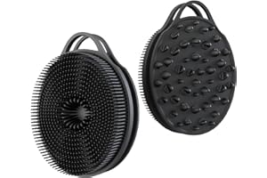 EKOTTOK 2 in 1 Silicone Body Scrubber, Anti Cellulite Massage Scrubber, Exfoliating Shower Brush for Men & Women, Removes Dead Skin, Reduces Cellulite, Improves Circulation, Fast Dry, Non Slip (1PC, Black)