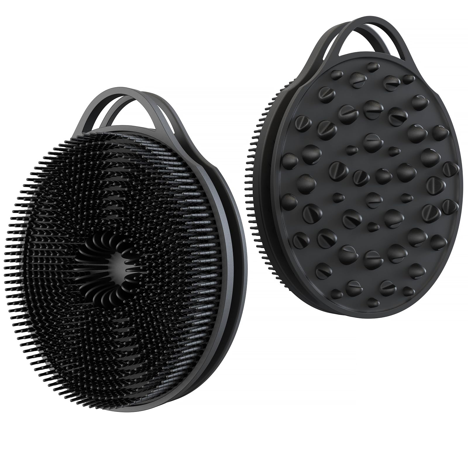 Photo 1 of 2 in 1 Silicone Body Scrubber, Anti Cellulite Massage Scrubber, Exfoliating Shower Brush for Men & Women, Removes Dead Skin, Reduces Cellulite, Improves Circulation, Fast Dry, Non Slip (1PC, Black)