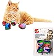 Ethical SPOT Kitty Yarn Puffs Colorful Woolen Yarn Cat Toy Contains Catnip 1.5" Pack of 4 Pet