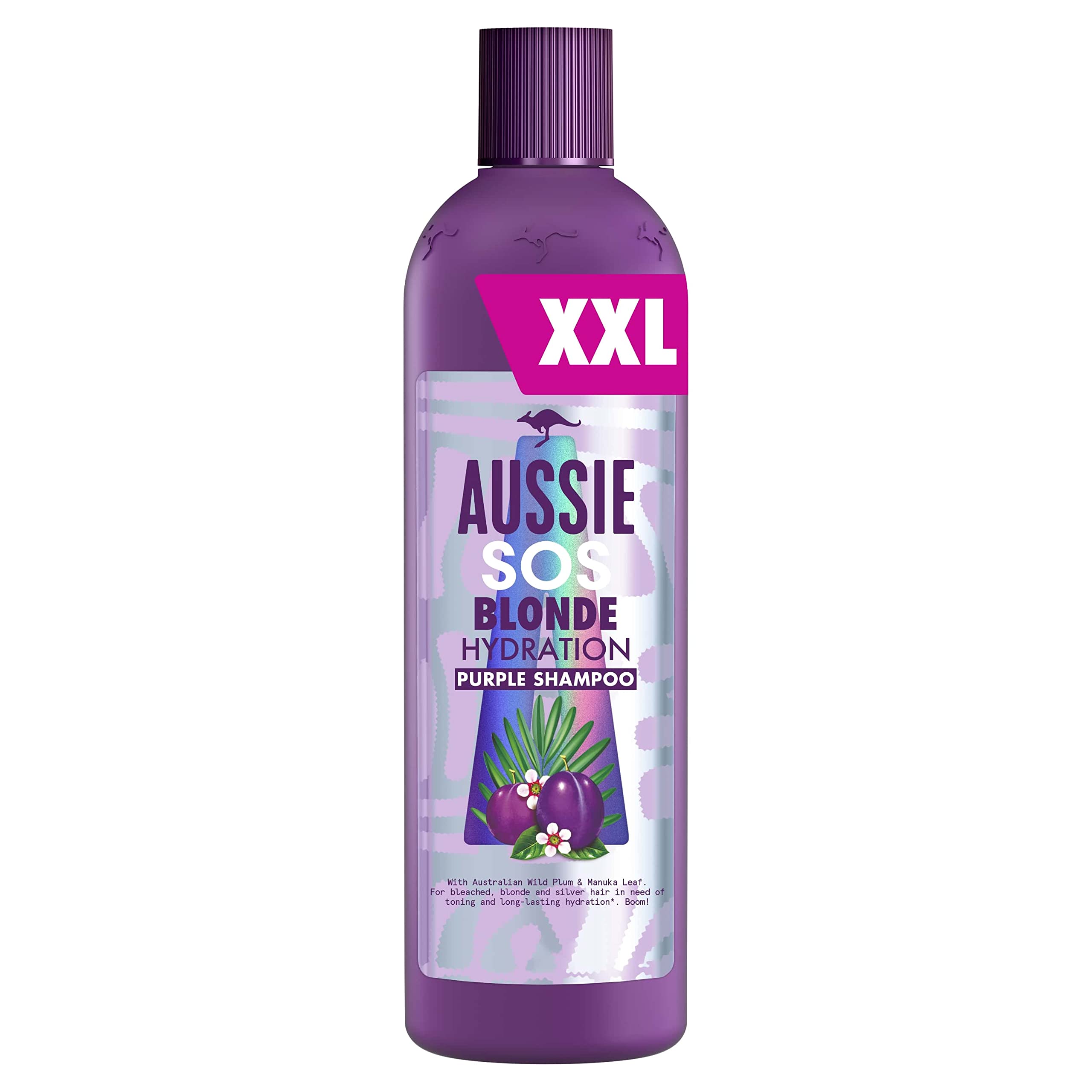 Aussie Blonde Purple Shampoo, Vegan Silver & Blonde Shampoo, Toner For Brassy Hair, XXL VALUE PACK With Australian Wild Plum & Manuka Leaf, 490 ml