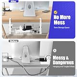 Xpatee Under Desk Cable Management Tray No Drill Clamp Wire Organizer White view 3