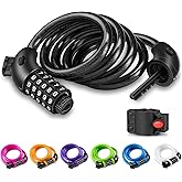 Opaza Bike Lock with 5-Digit Code, 1.2M/4FT Bicycle Combination Cable Lock Lightweight & Security Bike Chain Lock for Bicycle