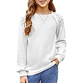 blibean Tween Girls Fall Shirts Long Sleeve Lace Tops Size 6-15 Years