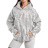Ziesexy Womens Camo Hoodies Maple Leaf Print Oversized Hooded Pullover Shirt Fleece Long Sleeve Camo Sweatshirt With Pocket