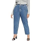 LEIJIJEANS Plus Size Women for Jeans Straight Fitting High Stretchy Jeans Highwaist Light Blue Full Length Mom Pants
