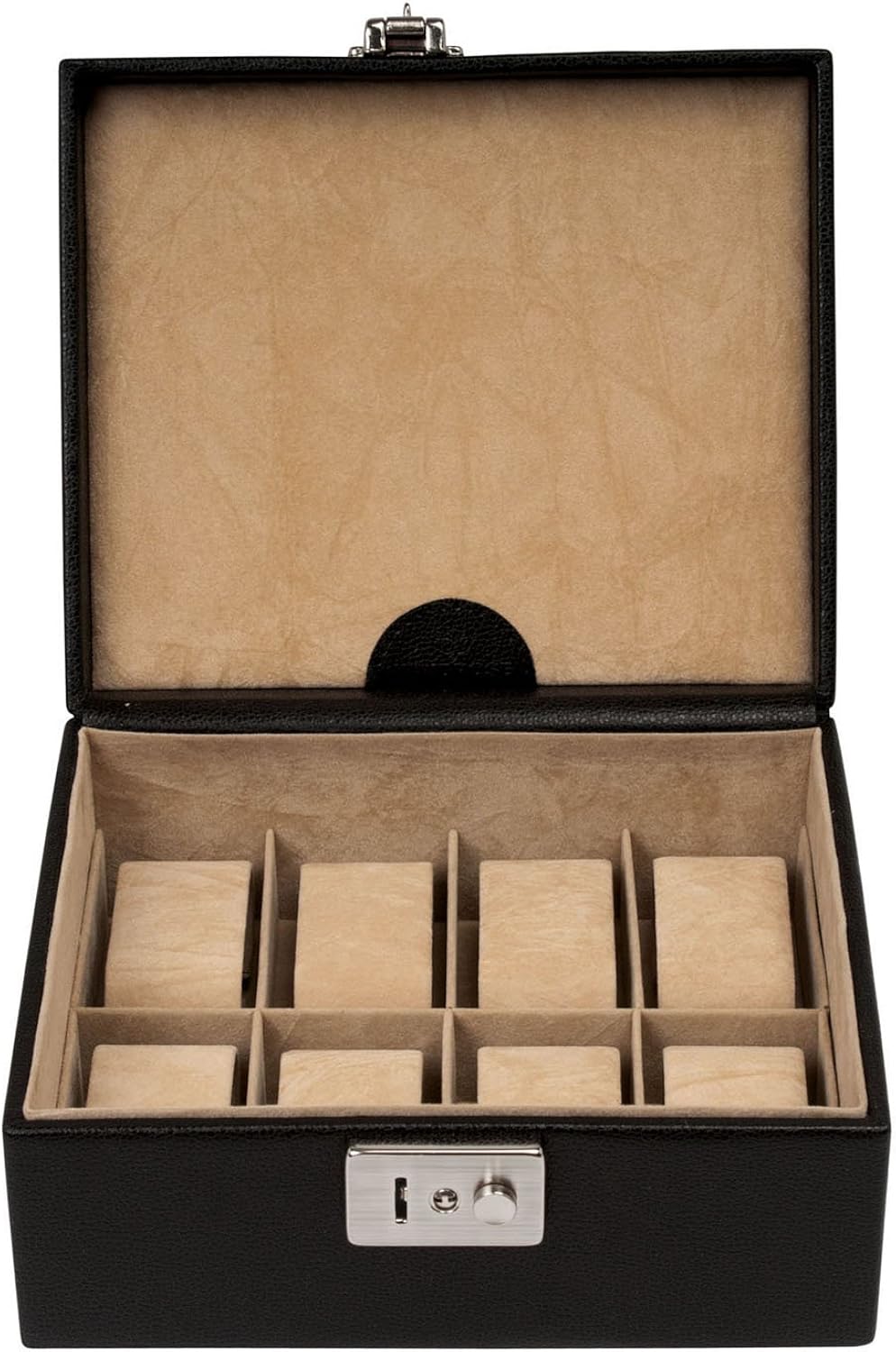 Windrose Watch Case Beluga/Black (Leather) - High-Quality Handmade - Width 19.5 cm - Leather