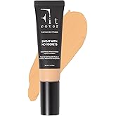 Fitcover Sweat-Proof Liquid Foundation - Long-Lasting, Buildable, Matte Finish, SPF 15+, Mineral-Infused, Non-Comedogenic, Lightweight, 24-Hour Coverage, Vegan Make Up (Toned)