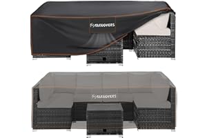 MBLCOOVERS Patio Furniture Set Cover Waterproof, Heavy Duty 420D Funiture Covers for Outdoor Sectional Sofa Set Wicker Rattan Table Chair Rectangular 126"(L) x64(W) x28(H)