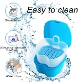 Keedolla Denture Cup Orthodontic Retainer Case Blue with Brush Basket Lid view 5