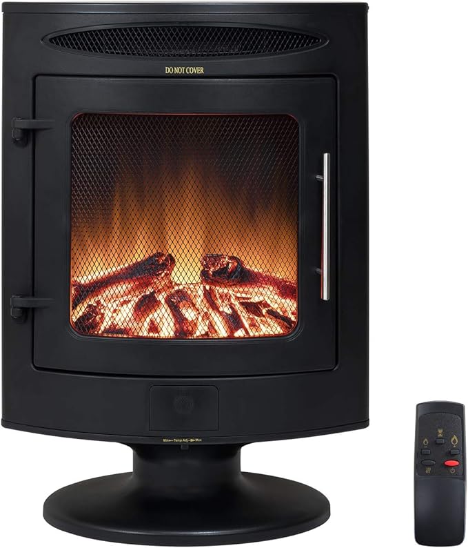 Amberglo Curved 2kW Electric Freestanding Stove Fire with Remote