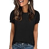 Cicy Bell Womens Ruffle Short Sleeve T Shirt Summer Casual Crew Neck Tops Loose Fit Basic Tees