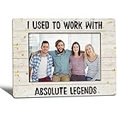 WTOGQ Retirement Picture Frame, Farewell Retirement Gifts for Coworkers Colleagues, Team Photo Frame 4x6, I Used to Work with Absolute Legends Wooden Photo Picture Frames for Desk Tabletop Decor