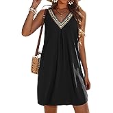 AI'MAGE Womens Sleeveless Swimsuit Cover Up V Neck Bathing Suit Coverups Bikini Beach Vacation Tank Dresses S-3XL