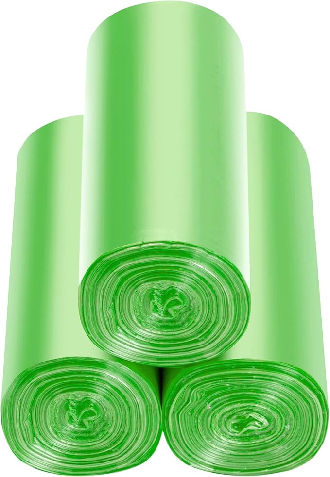 Small Trash Bag 1.5 Gallon Garbage Bags, Green