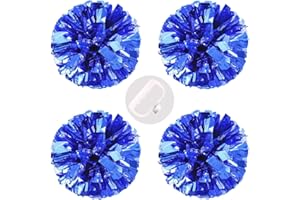 PUZINE 2pack/4pack 13" Cheerleading Metallic Foil & Plastic Ring Pom Poms Cheerleading Poms 100g