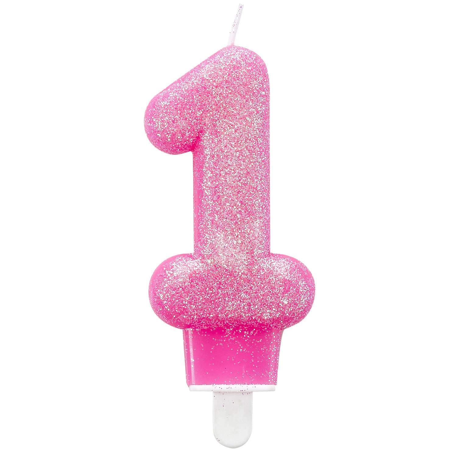 amscan 9900761 Candle num. 1 Glitter - Pink