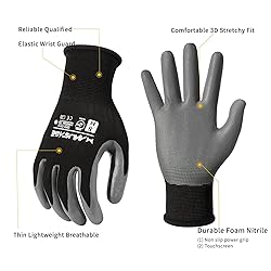 MANUSAGE Safety Work Gloves, Nitrile Work Gloves