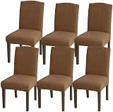 Granbest High Stretch Dining Chair Covers Set of 6 Khaki Parson Style