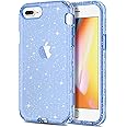 Hython Designed For IPhone 8 Plus, IPhone 7 Plus Case, Heavy Duty Defender Protective Bling Glitter Sparkle Hard Shell Hybrid Shockproof Rubber Bumper