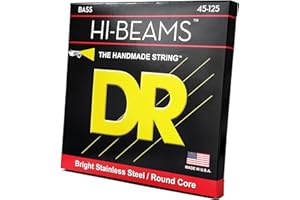 DR Strings HI-BEAMS - Stainless Steel 5-String Bass Guitar Strings, 45-125, Round Core