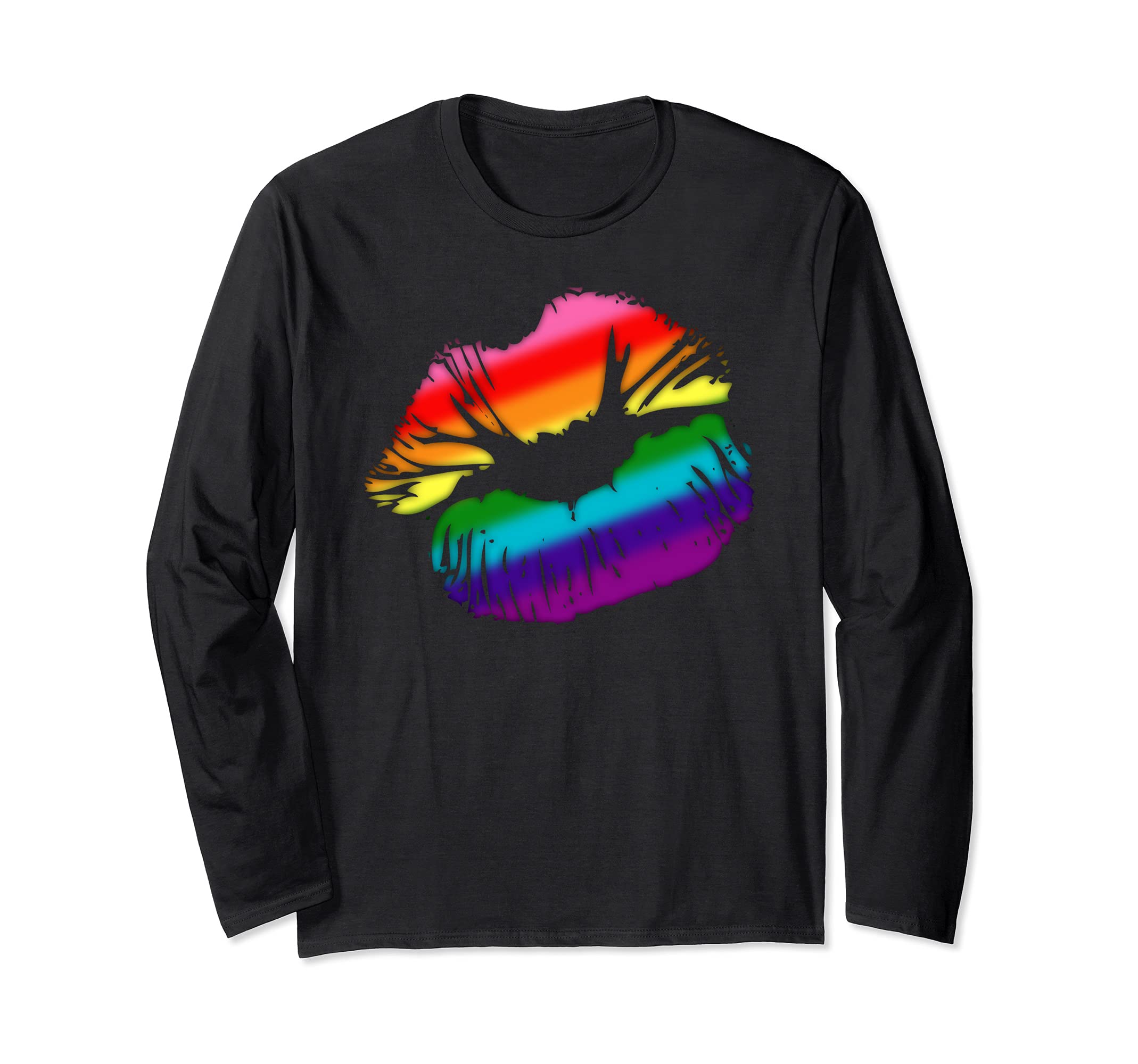 Original Gilbert Baker LGBTQ Love Rainbow Pride Kissing Lips Long Sleeve T-Shirt