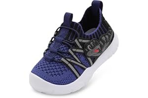 FEETCITY Toddler Shoes Boys Girls Walking Shoes Toddler Slip On Shoes Wide Kids Tennis Shoes Lightweight Toddler Dinosaur Shoes Baby Sneakers