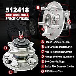 Pair 512418 Rear Wheel Bearing Hub Assembly