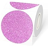 YEGAWEN 3" Holographic Thermal Label Stickers, Round Direct Thermal Label Stickers, Glitter Thermal Printer Sticker Labels for Gift Wrapping, Self-Adhesive Custom Logo Design- Glitter Pink