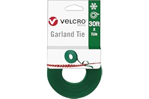 VELCRO Brand Holiday Garland Ties or Cable Straps | Hang Garlands, Lights or Wreath | for Banister, Railings, Stairs or Lamp 