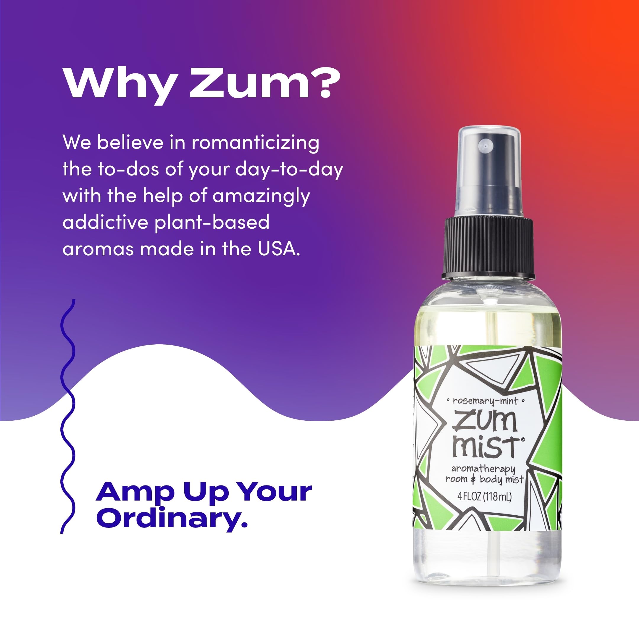 Indigo Wild Zum Mist Room & Body Spray - Aromatherapy Essential Oil Spray - Natural Body Mist & Room Spray - Rosemary-Mint Scent - 4 fl oz
