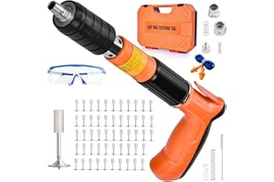 SUPTYGS Concrete Steel Nail Gun Tool - 200pcs Nails, 5-Speed Wall Fastening Rivet Gun for Woodworking & Household Use