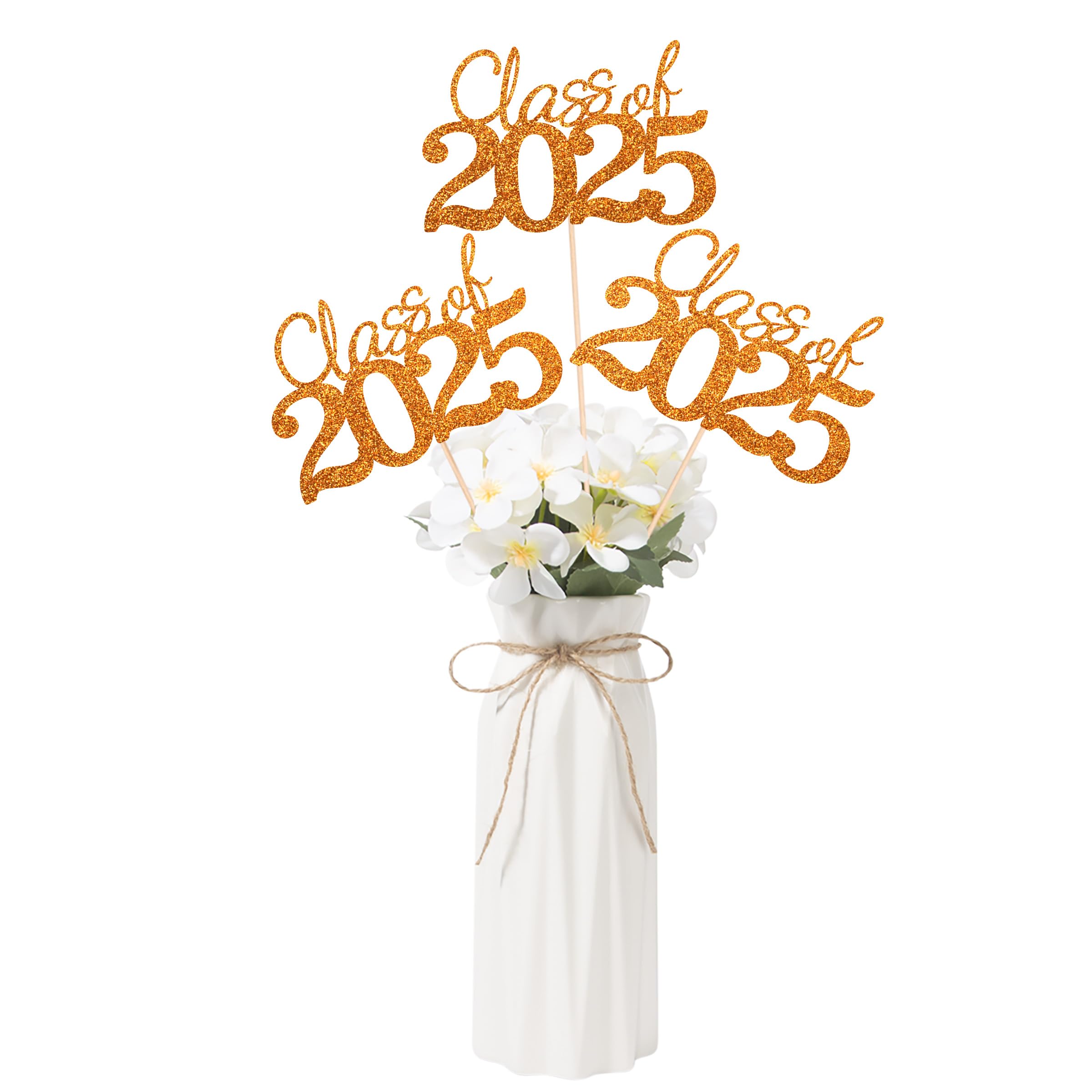 Photo 1 of 10 PCS Graduation Class Centerpieces Orange Class of 2025 Graduation Centerpieces, 2025 Centerpieces for Tables Cake Toppers x2