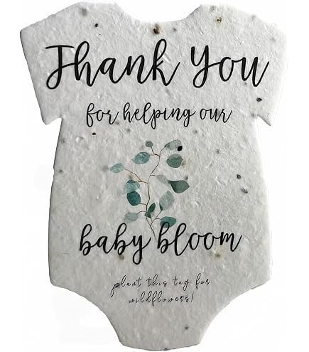 Infant Bodysuit Shape Thank You Baby Blooms Seed Paper 3\" X...