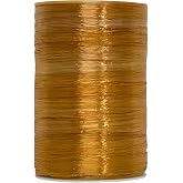 Pearlized Rayon Raffia Ribbon, 37 Colors Available, 1/4 Inch x 100 Yards (300 Feet), for Crafts, Home Decorations, Gift Box Packing, Wedding Decorations, Florist Bouquet, Christmas (Old Gold)