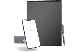 Rocketbook Flip - with 1 Pilot Frixion Pen & 1 Microfiber Cloth Included - Gray Cover, Letter Size (8.5" x 11")