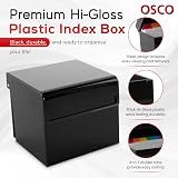 Osco Small Black Hi-Gloss Index Box with A to Z Dividers and 100 Cards view 2