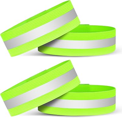 URAQT Reflective Wrist Strap 4-Pack High Visibility Safety Gear