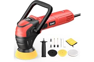 AVHRIT 3 Inch Mini Buffer Polisher, Car Buffer Polisher with 12mm Dual Action Random Orbital with 10 feet Cord, 6 Variable Speed 3000-6800RPM Car Detailing Kit for Car Polishing Waxing