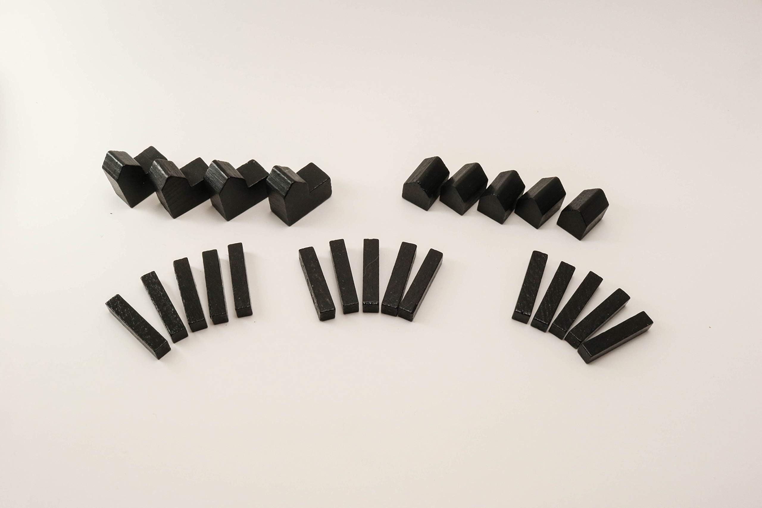 YorksGamePieces Black Wood Replacement Pieces for Settlers of Catan