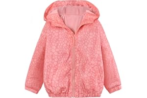 JOYSON Girls Rain Jacket Lightweight Windbreaker Jacket Kids Waterproof Outerwear Raincoat with Hood